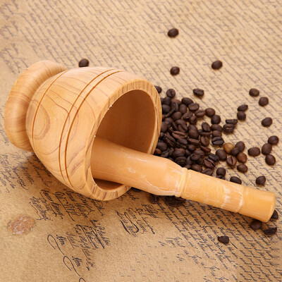 

Greensen Kitchen Hand Manual Wood Garlic Ginger Spices Mortar Pestle Set Grinding Bowl Grinder