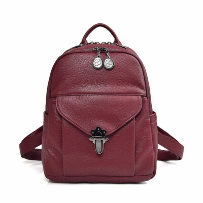 

PU Leather Backpack Women Bag Female Backpacks for School Teenagers Girls Fashion Ladies Travel Bags Woman Bagpack with Zipper
