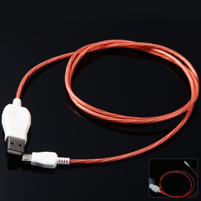 

1M 2 in 1 LED Visible Flowing Current Charge Sync Luminous USB Cable for Micro 5Pin USB Devices