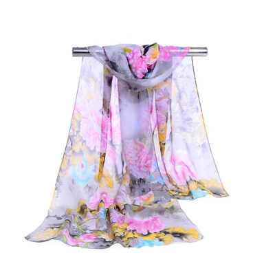 

Peony flower sunscreen shawl scarf silk scarf Decorative scarves holiday gifts