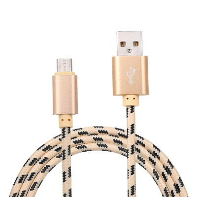 

Micro USB Charging Cable Charging Data Cable Micro USB Phone Cable Data Sync Nylon Braided for Samsung Huawei Xiaomi Golden