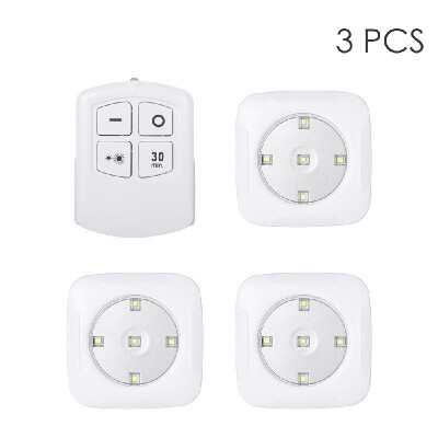 

45v 1W 5LED Square Puck Light 3 Pack with Remote Controller Wireless Touch Sensor Control Night Lamp Brightness AdjustableDimmab