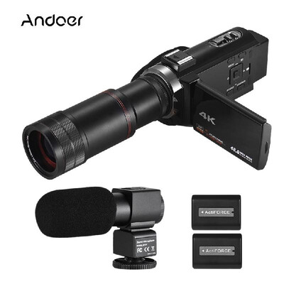 

Andoer 4K HD Digital Video Camera Camcorder DV 16X Digital Zoom 3 Inch TouchScreen WiFi IR Night Vision with 2pcs Batteries Ster
