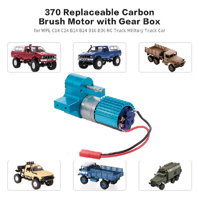 

370 Replaceable Carbon Brush Motor with Metal Gear Box for WPL C14 C24 B14 B24 B16 B36 JJRC Q60 Q61 Q62 Q63 Q64 Q65 RC Truck Mili