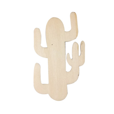 

5pcs set Wooden Cactus Slices Discs Wood Pieces Embellishment DIY Crafts Cutouts Ornament for Home Party Festival Decorations