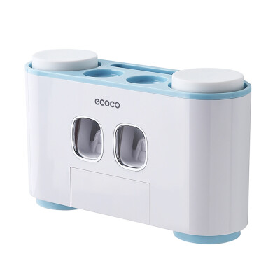 

ecoco Wall-Mounted Toothbrush Holder with 2 Toothpaste Dispensers 4 Cups&5 Toothbrush Slots Toiletries Storage Rack