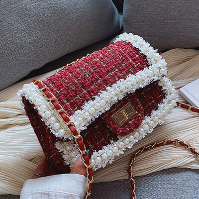 

The net red small bag female 2019 autumn new tide Korean version wild messenger bag chain fashion small square bag