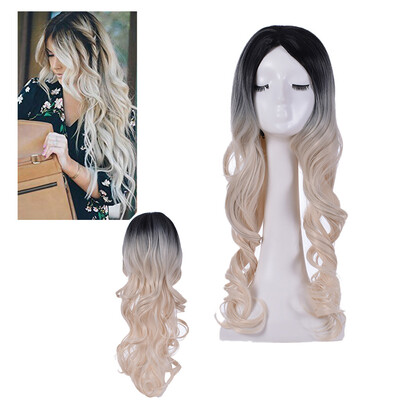 

〖Follure〗Natural Colors Gradient Wig Long Curly Hair Synthetic Wig Fashion Costume Wigs