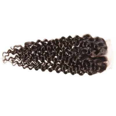 

UNice Hair Peruvian Curly Virgin Human Hair 4x4 Lace Closure Free part 35g