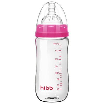 

Haoyi Beibei HIBB wide-bore glass bottle 240ML Baby baby drink water spill-proof natural solid silicone pacifier set