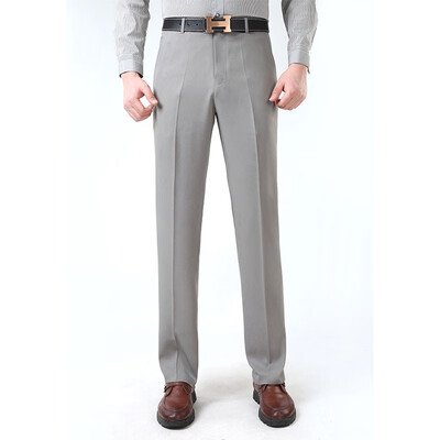 

WENGUANGUO Summer thin section pleated high waist free ironing straight loose standard version mens trousers 7943