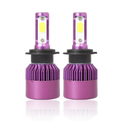 

H7 S2P 2PCS Led Cob LED Chip Car Headlamp 36W 6000k White Light 8000LM Car Bulb Fog Light Purple