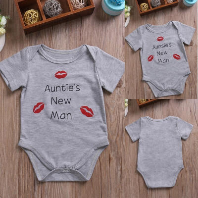 

Infant Baby Girl Boy Auntie&39s New Man Outfit Romper Playsuit Bodysuit Clothes