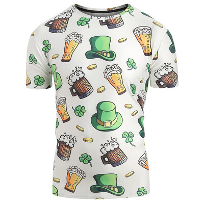 

Beer Hat Print Elastic Slim Fit T-shirt