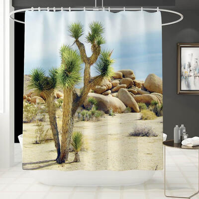 

Greensen 4pcs Tree Printed Pattern Shower Curtain Rug Lid Toilet Cover Mat Bath Mat Set