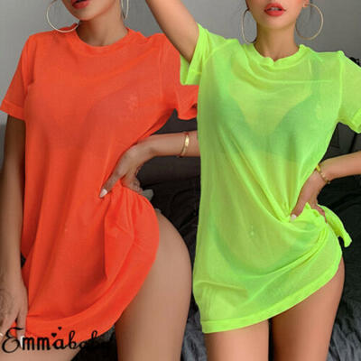 

Women Sexy Fishnet Mesh Bikini Cover Up Bathing Summer Beach Dress Swimwear Suit