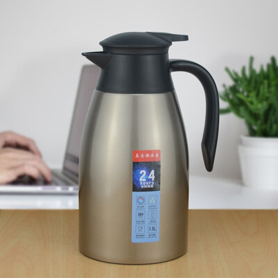 

Stainless Steel Thermos Flask Tea Coffee Carafe Double Wall Vacuum Insulated With Press Button Water Bottle Flask Pot