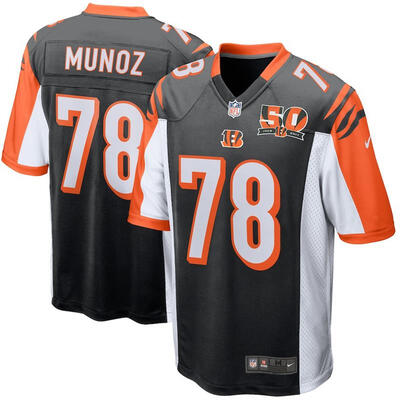 

Youth Football Jersey Cincinnati Bengals Anthony Munoz Black 50th Anniversary Retired Player Game Jersey