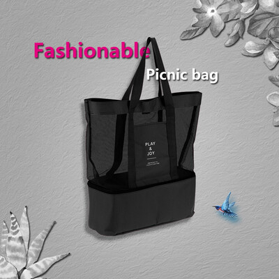 

Greensen Double Layer Thermal Insulation Picnic Bag Food Storage Handbag for Travel Camping