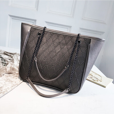 

Big bag female 2019 new shoulder bag European&American fashion tide wild handbag retro rhombic chain Messenger bag
