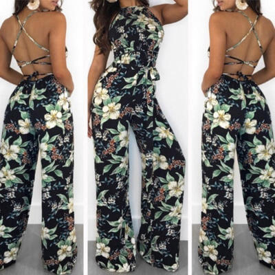

Fashion Women Ladies Clubwear Summer Playsuit Jumpsuit Romper Long Pants Party Trousers