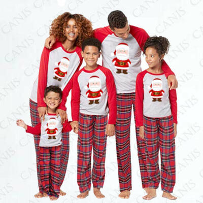 

Family Matching Adult Women Kid Baby Plaid Sleepwear Nightwear Pajamas Christmas