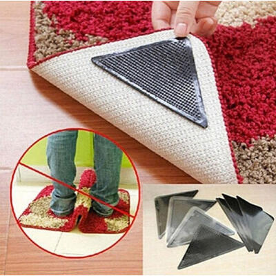 

4 Pcs Creative Ruggies Rug Carpet Mat Grippers Reusable Washable Grip Non Slip Skid