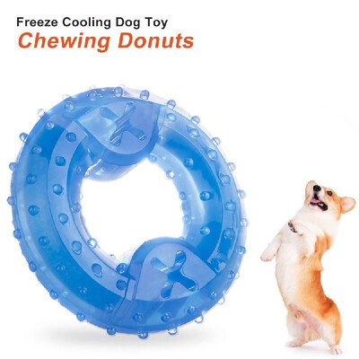 

Freeze Cooling Teether Dog Toy Chewing Donuts Teething Snack Frozen Summer Training Toy for Dogs Puppy