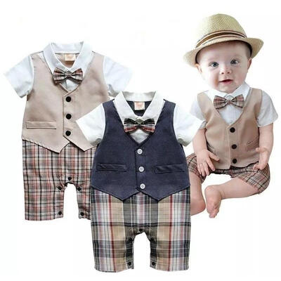 

Neonati Bambini Da Bambini Outfit Vestito A Tuta Tutina Body Gentleman Vestiti
