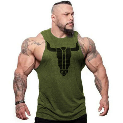 

Mens Gym Muscle Shirt Tank Top Sports Bodybuilding Fitness Athletic Vest NEW