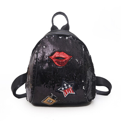 

Tailored Women Ladies Fashion Striped Star Sequins Handbag Shoulder Backpacks Bags