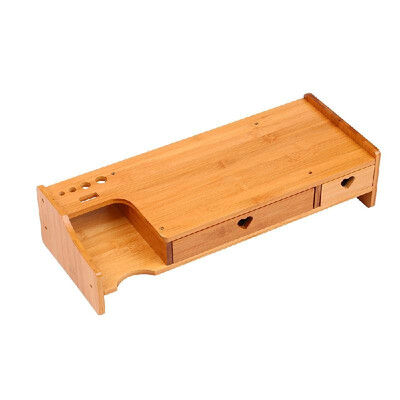

Bamboo Computer Increased Shelf LCD Screen Cabinet Office Supplies Desk Stationery Organizer Storage Rack Keyboard Shelf Bamboo