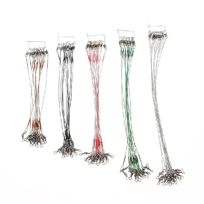 

70pcs High Strength Nylon-Coated Stainless Steel Leader Fishing Trace Spinner Fishing Wire Rig with Snap&Swivels Fishing Tackl