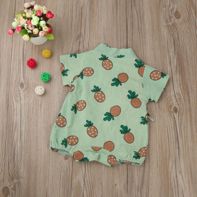 

Newborn Baby Girl Boy Short Sleeve Fruit Print Jumpsuit Romper Outfit Clothes