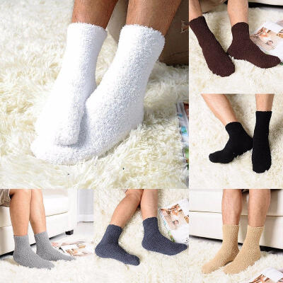 

Mens Thick Winter Warm Coral Fleece Slipper Floor Socks Non-slip Towel Socks