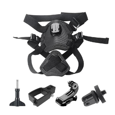 

Comfortable Dog Harness Chest Strap Mount J Hook Bucket Mount & Adapter & Long Screw Camera Holder Kit for DJI OSMO Pocket 3-a