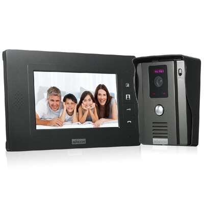 

Romacci KKmoon 7 Inch Wired Video Doorbell with Visual Two-way Audio Intercom IR-CUT Night Vision Rainproof Function Remote Unl