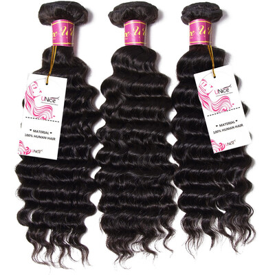 

UNice Hair 8A Malaysian Deep Curly Wave Virgin Human Hair Extensions 300g