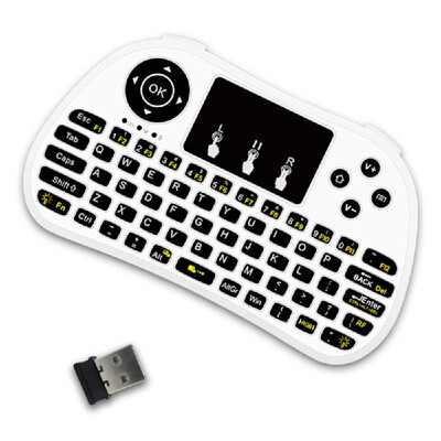 

P9 24G RF Wireless Keyboard Flash Blacklit Keyboard w Touchpad Mouse Combo Multimedia Keys Handheld Remote Control for Android T