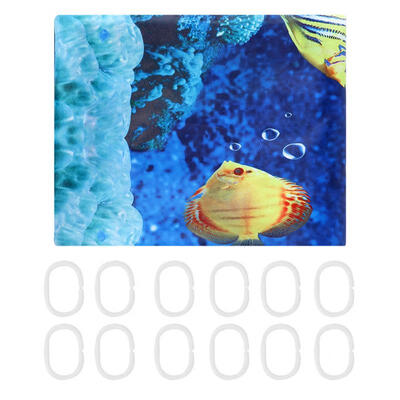 

Greensen Polyester Seaworld Painting Shower Bath Curtain Waterproof Bathroom Curtain Hanging Hooks