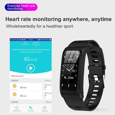 

AK12 Smartband IP68 Waterproof Heart Rate Blood Pressure Monitor Bracelet