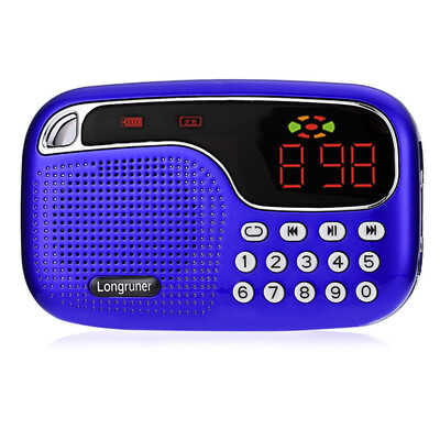 

LONGRUNER  - 21 JM2021 Mini FM Radio Speaker MP3 Player Large Screen Display