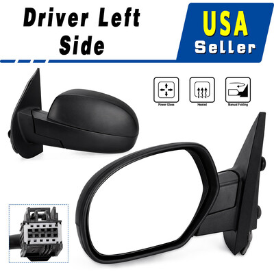 

Driver Left Side Mirror for 2007-2013 Chevy Silverado GMC Sierra Power Heated