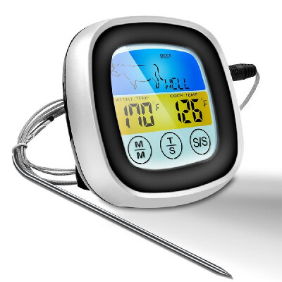 

Touchscreen Meat Thermometer Food Barbecue Thermometer BBQ Grill Smoker Thermometer Timer Alert Cooking Baking Oven Digital Thermo