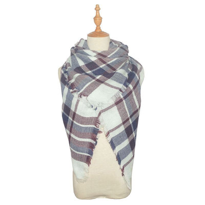 

Outdoor Womens Plaid Blanket Winter Scarf Warm Cozy Tartan Wrap Oversized Shawl Cape