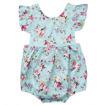 

Newborn Baby Girl Romper Floral Bodysuit Sunsuit Summer Clothes Outfits 0-18M