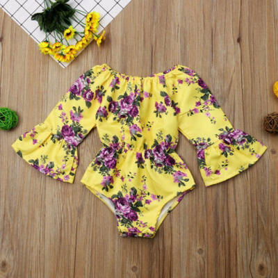 

Toddler Baby Girl Flared Floral Bodysuit Romper Jumpsuit Outfit Clothes 0-24M