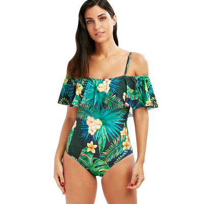 

Flounce Floral Tropical One Piece Swimsuit
