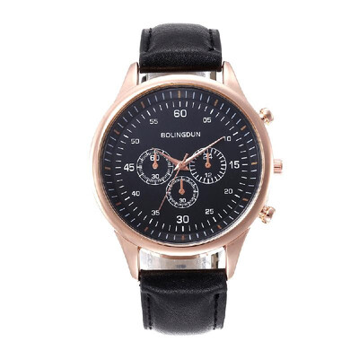 

Fashion Leather Band Business Quartz Watch Men Three Dials Sports Wrist Watch