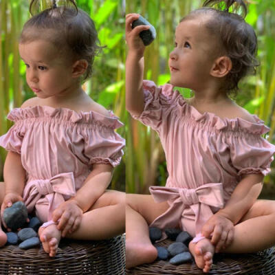 

Cute Newborn Kids Baby Girls Clothes Romper BodysuitHeadband Sunsuit Outfit Set